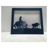 Cowboy frame metal art