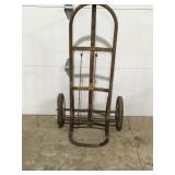 Two wheel cart wheel bent