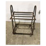 Small metal, rolling rack 26" t x 24" wide