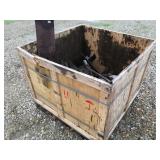 Large wooden crate 45" x 45" with metal  scrap