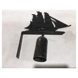 Metal art sailboat bell on dinger