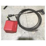 Pressure washer hose & gas container