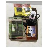 Battery tester, thermostat tire plug kit