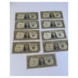 9-1957 Blue seal silver certificates
