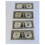 4- 1957B blue seal silver certificates