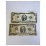 1976 2 Dollar bills