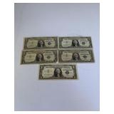 5- 1957 Blue Seal Silver certificates