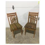 Two cushion wood chairs