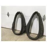 2 leather horse collars