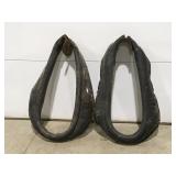 2 leather horse collars