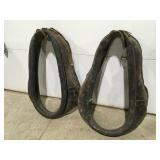 2 leather horse collars