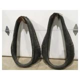 2 leather horse collars