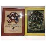 Framed Belgian horses advertising posters