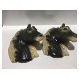 vintage chalk ware horse heads