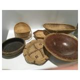 Baskets and ceramic large bowl