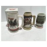 3 Budweiser beer steins