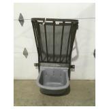 Wall hung hay and grain feeder