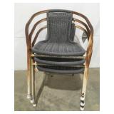 3 Metal stackable chairs, rough condition