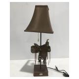 Cowboy saddle lamp