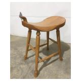 Oak saddle stool