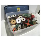 Christmas ribbon in tote