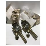 2 brass oil lanterns hanging