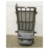 Wall hung hay and grain feeder