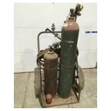 Oxygen acetylene torch kit on cart
