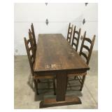 Wood table with chairs 29ï¿½ x 81 1/2ï¿½ Some