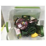 Christmas lights in a tote