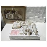 Nine piece nativity scene