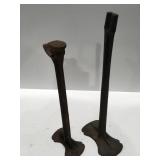 2 Metal shoe cobbler stands