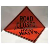 Road closed Highwater folding sign
