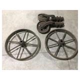 Metal cart wheels