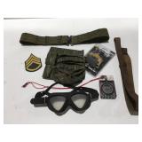 Rifle sling, military belt compass and more