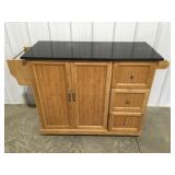 Rolling kitchen cart, marble top 51" x18" x 36