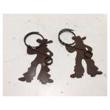 Metal cowboy art