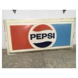 Plastic Pepsi sign 6 x 33"