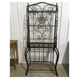 Wine rack/bar, metal and glass 32" x 18" x 69"