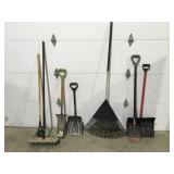 Yard tools, landscape broom, shovels, and more