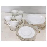 Vintage milk glass dishes and cups
