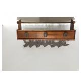 Metal and wood horse decor shelf
