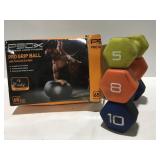 Exercise weights and ball