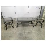 Outdoor tablesglass top metal frame