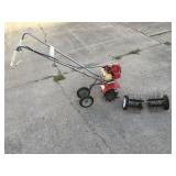 Mantis tiller with detacher and wheel kit