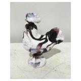 Vintage, purple/white slag glass standing rooster