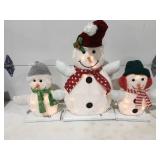 Plush snowman decor lighted