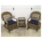 Outdoor rocking chairs and table