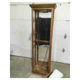 Wood curio cabinet with Glass shelves 76" x 24" x