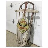 Vintage snow sled with Christmas sign